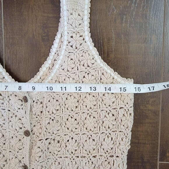 Vintage Crochet Womens Dress Small Handmade Boho Cottagecore Country Chic - Picture 10 of 10